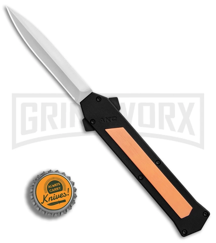 AKC F-16 Copper D/A OTF Automatic Knife - Dagger Satin Plain 5 AKC F-16 Copper D/A OTF Automatic Knife - Dagger Satin Plain - Image 4