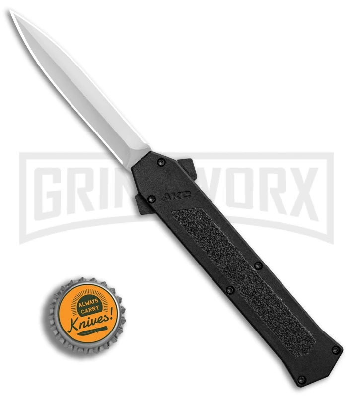 AKC F-16 Black D/A OTF Automatic Knife - Dagger Satin Plain 6 AKC F-16 Black D/A OTF Automatic Knife - Dagger Satin Plain - Image 4