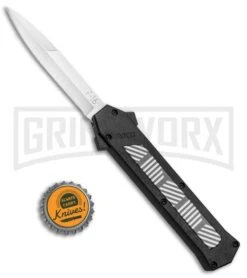 AKC F-16 Black/Stripe Inlay D/A OTF Automatic Knife - Bayo Satin Plain 9 AKC F-16 Black/Stripe Inlay D/A OTF Automatic Knife - Bayo Satin Plain -Buck Knives Sales AKC F 16 Black Stripe Inlay DA OTF Bayo Satin Plain BP 25394 jr bottlecap large