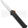 AKC F-16 Black D/A OTF Automatic Knife + Orange Button - Bayo Satin Plain -Buck Knives Sales AKC F 16 DA Bayo OTF Auto Black Orange Button Satin BHQ 102935 jr large