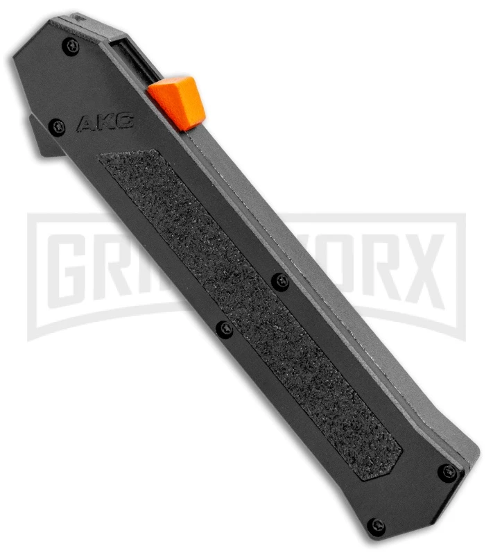 AKC F-16 Black D/A OTF Automatic Knife + Orange Button - Bayo Satin Plain 4 AKC F-16 Black D/A OTF Automatic Knife + Orange Button - Bayo Satin Plain - Image 2