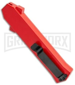 AKC F-16 Red D/A OTF Automatic Knife - Bayo Two Tone Plain -Buck Knives Sales AKC F 16 DA Bayo OTF Auto Red BHQ 112389 jr side large