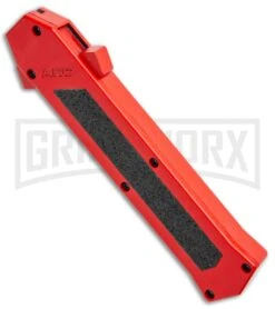 AKC F-16 Red D/A OTF Automatic Knife - Bayo Two Tone Plain -Buck Knives Sales AKC F 16 DA Bayo OTF Auto Red BHQ 112389 jr spine large