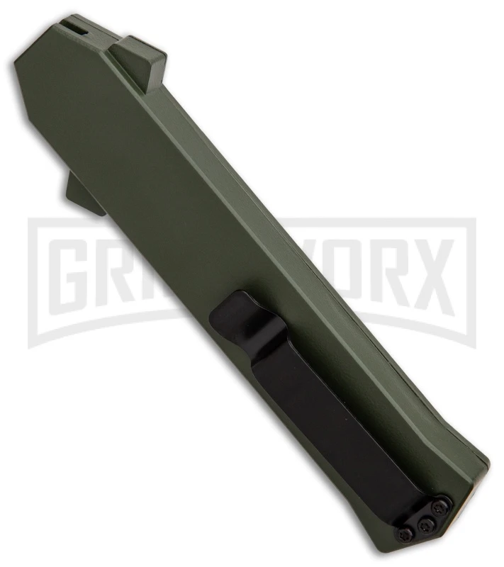 AKC F-16 OD Green D/A OTF Automatic Knife - Bayo Black Plain 4 AKC F-16 OD Green D/A OTF Automatic Knife - Bayo Black Plain - Image 2