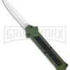 AKC F-16 OD Green D/A OTF Automatic Knife - Dagger Satin Plain -Buck Knives Sales AKC F 16 DA Dagger OTF Auto OD Green Satin BHQ 95347 jr large