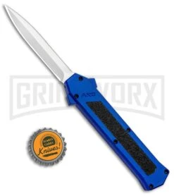 AKC F-16 Blue D/A OTF Automatic Knife - Dagger Satin Plain 9 AKC F-16 Blue D/A OTF Automatic Knife - Dagger Satin Plain -Buck Knives Sales AKC F 16 DA Dagger OTF Blue Satin BHQ 93753 jr bottlecap large