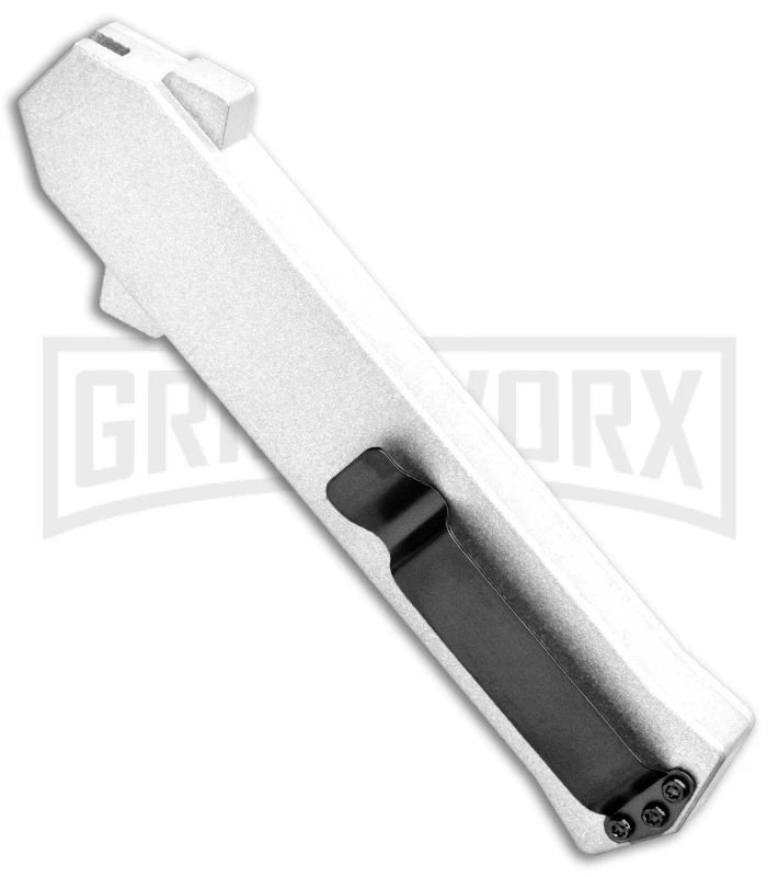 AKC F-16 White D/A OTF Automatic Knife - Dagger Satin Plain 5 AKC F-16 White D/A OTF Automatic Knife - Dagger Satin Plain - Image 3