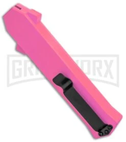 AKC F-16 Pink D/A OTF Automatic Knife - Bayonet Satin Plain 8 AKC F-16 Pink D/A OTF Automatic Knife - Bayonet Satin Plain -Buck Knives Sales AKC F 16 Pink DA OTF Auto Bayo Satin GX 37618 jr side large