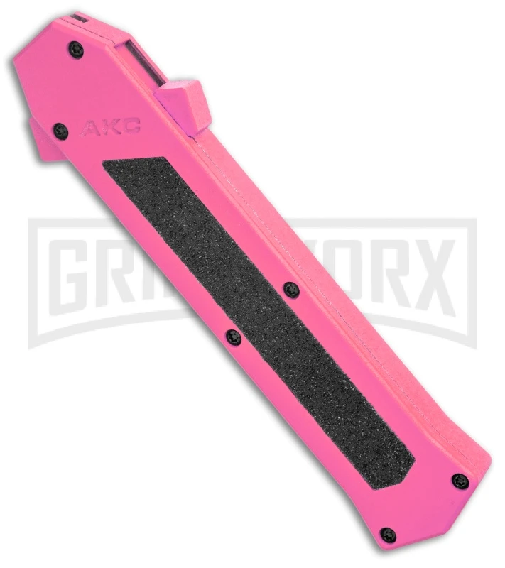 AKC F-16 Pink D/A OTF Automatic Knife - Bayonet Satin Plain 4 AKC F-16 Pink D/A OTF Automatic Knife - Bayonet Satin Plain - Image 2