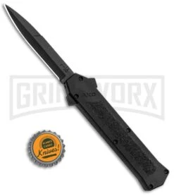 AKC F-16 Black Inlay D/A OTF Automatic Knife - Bayo Black Plain -Buck Knives Sales AKC F DA Bayo OTF Black Inlay Black BHQ 83219 jr bottlecap large