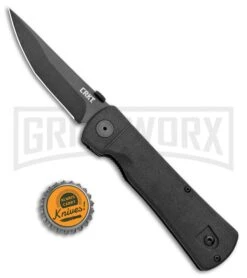 CRKT Hissatsu Black Folding Spring Assisted Knife - Black Plain -Buck Knives Sales CRKT Folding Hissatsu SA Black 2903 BHQ 1948 jr bottlecap large