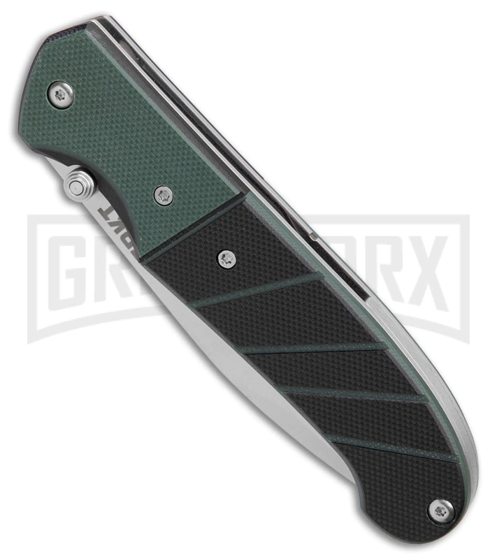 CRKT Ignitor Black & Green G-10 Spring Assisted Knife - Satin Serr 4 CRKT Ignitor Black & Green G-10 Spring Assisted Knife - Satin Serr - Image 2