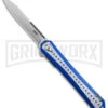 CRKT Stickler Blue Aluminum Liner Lock Knife - Satin Plain -Buck Knives Sales CRKT Stickler LL Assisted Flipper Knife Blue Aluminum 2in Satin BHQ 145866 td large