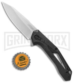 Kershaw Airlock Assisted Opening Knife Black FRN - 3" Bead Blast -Buck Knives Sales Kershaw Airlock Assisted Opening Black FRN BB 1385 BHQ 106043 jr bottlecap large