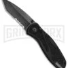 Kershaw Blur Tanto Black Assisted Opening Knife - Tanto Black Serr -Buck Knives Sales Kershaw Blur Tanto Black BlackWash Serr 1670TSTBWWM BHQ 68394 jr large