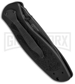 Kershaw Blur Tanto Black Assisted Opening Knife - Tanto Black Serr -Buck Knives Sales Kershaw Blur Tanto Black BlackWash Serr 1670TSTBWWM BHQ 68394 jr side large