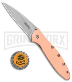 Kershaw Copper Leek 3" Assisted Opening Knife Stonewash -Buck Knives Sales Kershaw Copper Leek Assisted Opening SW 1660CU BHQ 105986 jr bottlecap large