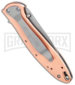 Kershaw Copper Leek 3" Assisted Opening Knife Stonewash -Buck Knives Sales Kershaw Copper Leek Assisted Opening SW 1660CU BHQ 105986 jr side large