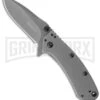Kershaw Cryo Flipper Assisted Opening Knife - Gray Plain -Buck Knives Sales Kershaw Cyro Assisted Gray BHQ 11101 jr large