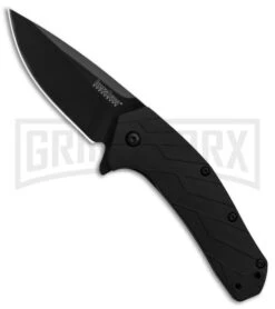 Kershaw Flock Black GFN Spring Assisted Knife - Black Plain