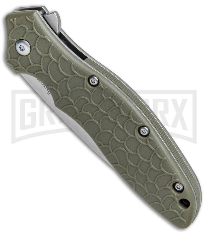 Kershaw Oso Sweet OD Green Assisted Opening Knife - Stonewash Plain 4 Kershaw Oso Sweet OD Green Assisted Opening Knife - Stonewash Plain - Image 2
