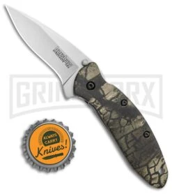 Kershaw Scallion Tree Camo Flipper Knife Aluminum - Satin Plain -Buck Knives Sales Kershaw Scallion Assisted Opening Tree Camo BB 1620C BHQ 0377 jr bottlecap large