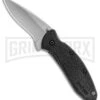 Kershaw Scallion Black Assisted Opening Knife - Bead Blast Plain