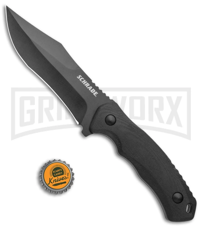 Schrade Steel Driver Black G-10 Clip Point Fixed Blade Knife - Black Plain 6 Schrade Steel Driver Black G-10 Clip Point Fixed Blade Knife - Black Plain - Image 4