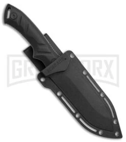 Schrade Guthook Black TPE Fixed Blade Knife - Gray Plain 8 Schrade Guthook Black TPE Fixed Blade Knife - Gray Plain -Buck Knives Sales Schrade Guthook black TPE gray BHQ 62022 er sheath large