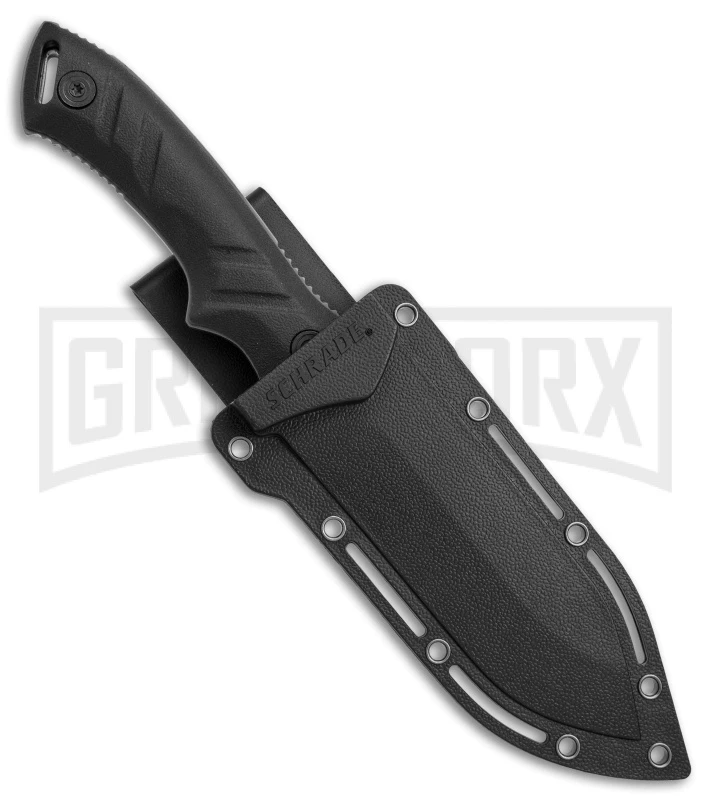 Schrade Guthook Black TPE Fixed Blade Knife - Gray Plain 5 Schrade Guthook Black TPE Fixed Blade Knife - Gray Plain - Image 3