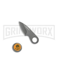 Schrade Pocket Gray Neck Knife Fixed Blade With Money Clip - Gray Plain -Buck Knives Sales Schrade Pocket Fixed Neck Knife Money Clip Gray SCHCC1CP BHQ 67482 jr bottlecap large