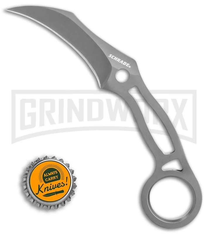 Schrade Karambit Fixed Blade Neck Knife - Gray Plain 6 Schrade Karambit Fixed Blade Neck Knife - Gray Plain - Image 4