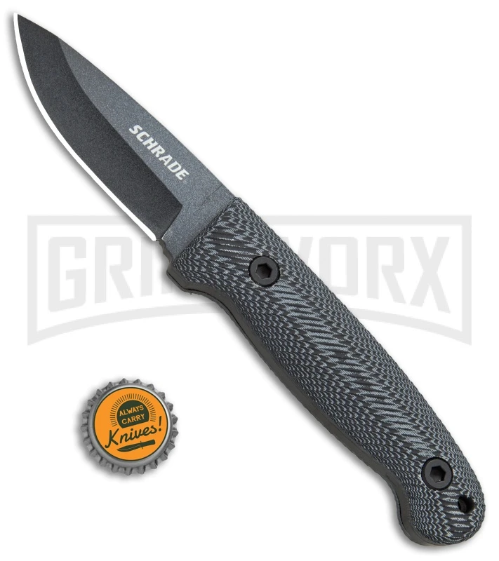 Schrade Small Frontier Micarta Fixed Blade With Ferro Rod - Black SW Plain 6 Schrade Small Frontier Micarta Fixed Blade With Ferro Rod - Black SW Plain - Image 4