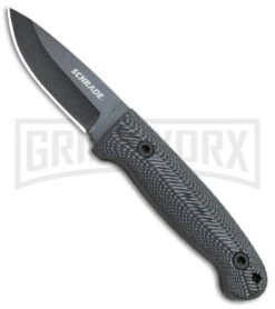 Schrade Small Frontier Micarta Fixed Blade With Ferro Rod - Black SW Plain