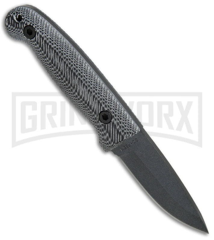 Schrade Small Frontier Micarta Fixed Blade With Ferro Rod - Black SW Plain 4 Schrade Small Frontier Micarta Fixed Blade With Ferro Rod - Black SW Plain - Image 2