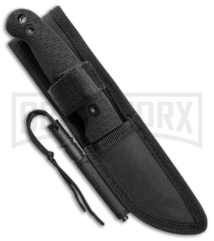 Schrade Small Frontier Black TPE Fixed Blade Knife - Black Plain 4 Schrade Small Frontier Black TPE Fixed Blade Knife - Black Plain - Image 2