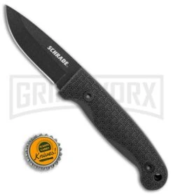 Schrade Small Frontier Black TPE Fixed Blade Knife - Black Plain 7 Schrade Small Frontier Black TPE Fixed Blade Knife - Black Plain -Buck Knives Sales Schrade small frontier full tang black TPE black SCHF56 BHQ 62037 er size large