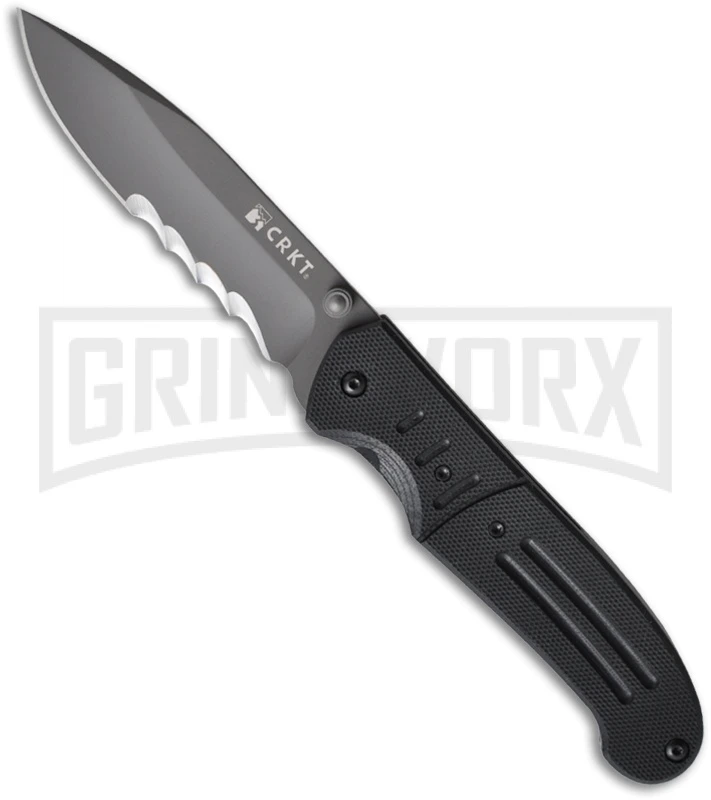 CRKT Ignitor T Black G-10 Spring Assisted Knife - Titanium Serr 3 CRKT Ignitor T Black G-10 Spring Assisted Knife - Titanium Serr