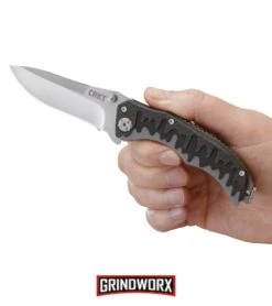 CRKT Drip Tighe Gray CF/G-10 Drop Point Outburst A/O Knife - Satin Plain -Buck Knives Sales crkt drip tighe outburst 1190 BHQ 71235 dl large