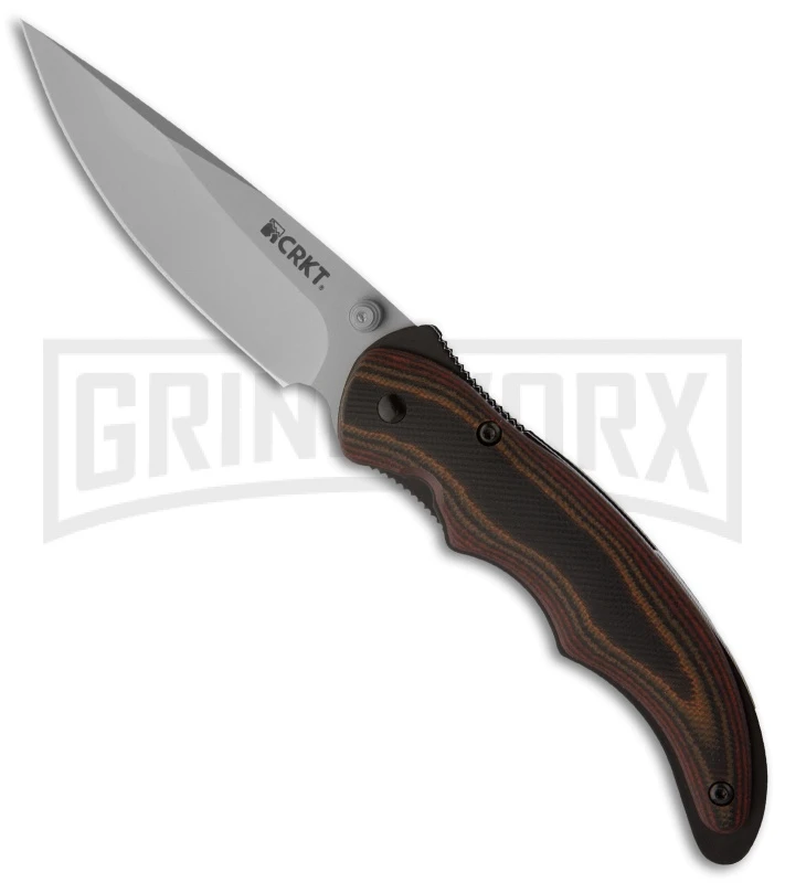 CRKT Endorser OutBurst Brown/Black G-10 Spring Assisted Knife - Satin Plain 3 CRKT Endorser OutBurst Brown/Black G-10 Spring Assisted Knife - Satin Plain