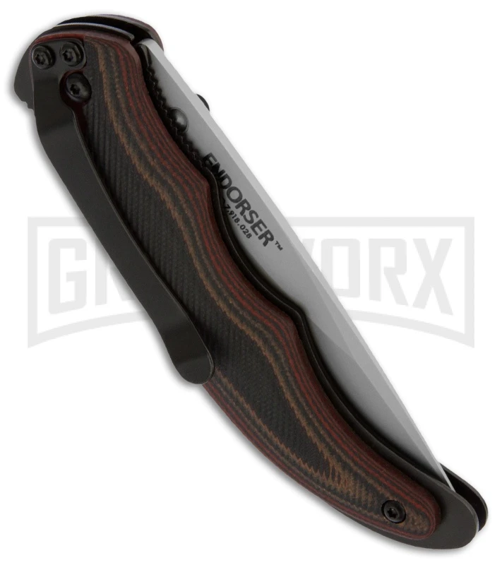 CRKT Endorser OutBurst Brown/Black G-10 Spring Assisted Knife - Satin Plain 4 CRKT Endorser OutBurst Brown/Black G-10 Spring Assisted Knife - Satin Plain - Image 2