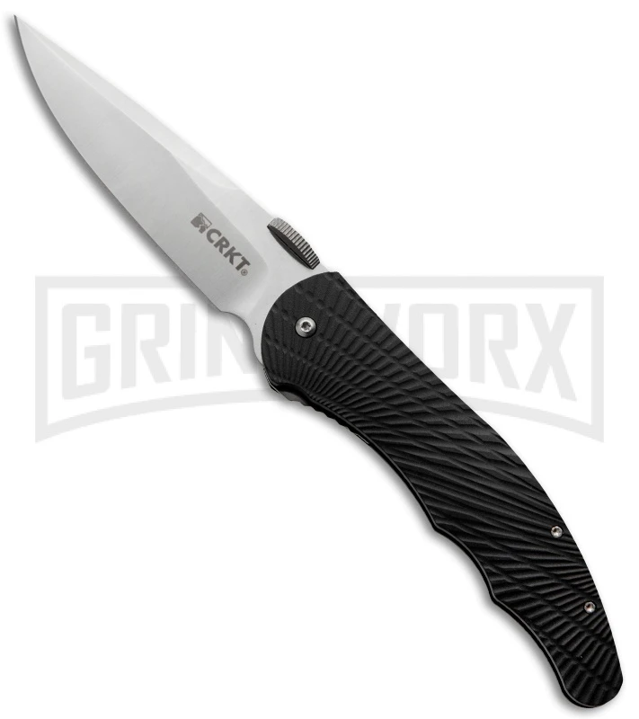 CRKT Lerch Enticer Black Spring Assisted Knife - Satin Plain 2 CRKT Lerch Enticer Black Spring Assisted Knife - Satin Plain