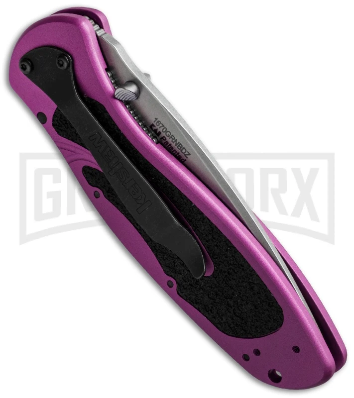 Kershaw Blur Purple Assisted Opening Knife - Tanto Stonewash Plain 5 Kershaw Blur Purple Assisted Opening Knife - Tanto Stonewash Plain - Image 3