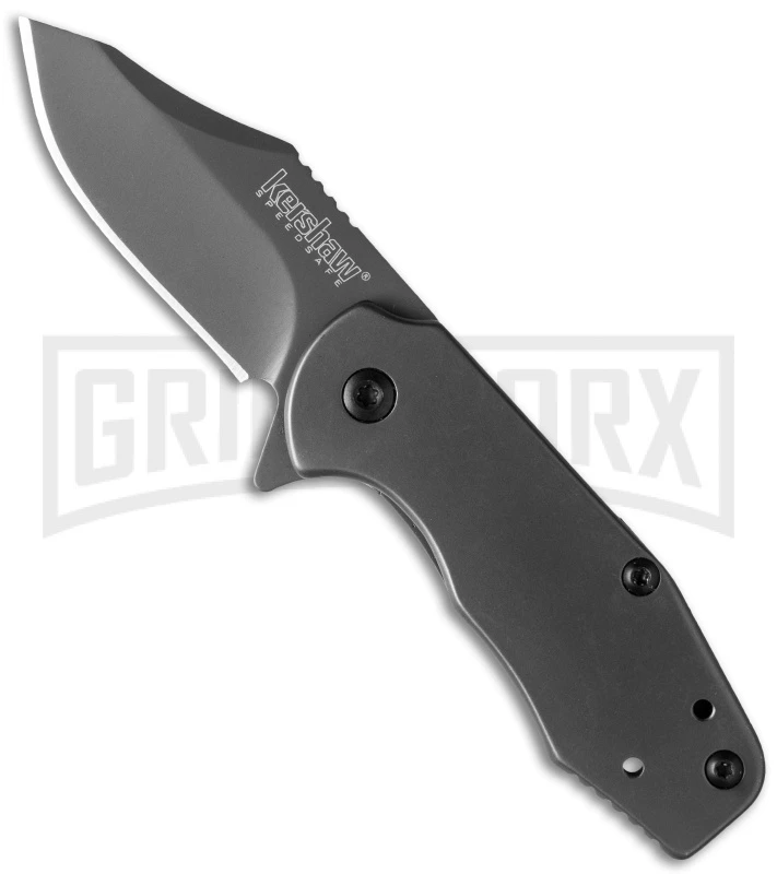Kershaw Ember Flipper Assisted Opening Knife - Gray Plain 3 Kershaw Ember Flipper Assisted Opening Knife - Gray Plain