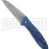Kershaw Leek Blue Assisted Opening Knife - Stonewash Plain