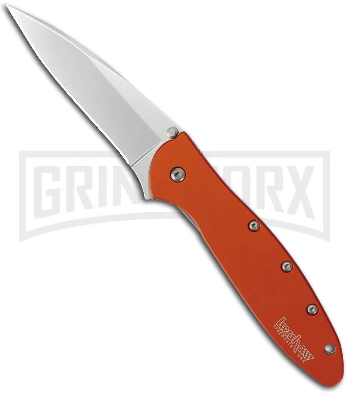 Kershaw Leek Orange Spring Assisted Knife - Bead Blast Plain 3 Kershaw Leek Orange Spring Assisted Knife - Bead Blast Plain