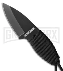 Schrade SCH406N Fixed Blade Neck Knife - Black Plain