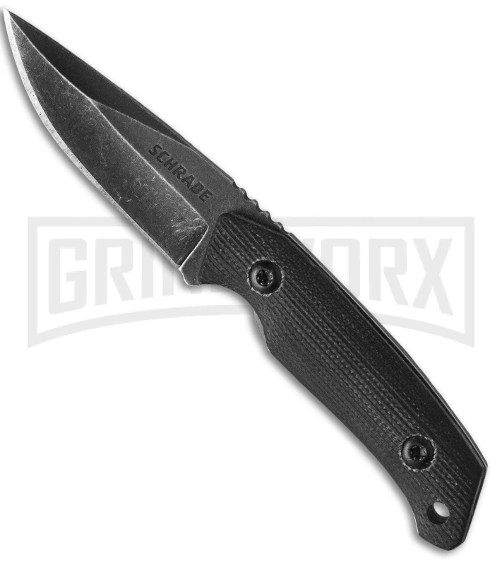 Schrade SCHF13SM Small Fixed Blade Neck Knife - Black Stonewash Plain 3 Schrade SCHF13SM Small Fixed Blade Neck Knife - Black Stonewash Plain