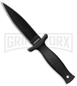 Schrade SCHF19L Black Large Boot Knife D/E Fixed Blade - Black Plain