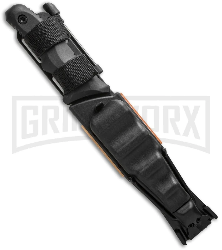 Schrade SCHF39 Guide Master Sling Shot Fixed Blade Knife - Black Plain 5 Schrade SCHF39 Guide Master Sling Shot Fixed Blade Knife - Black Plain - Image 3